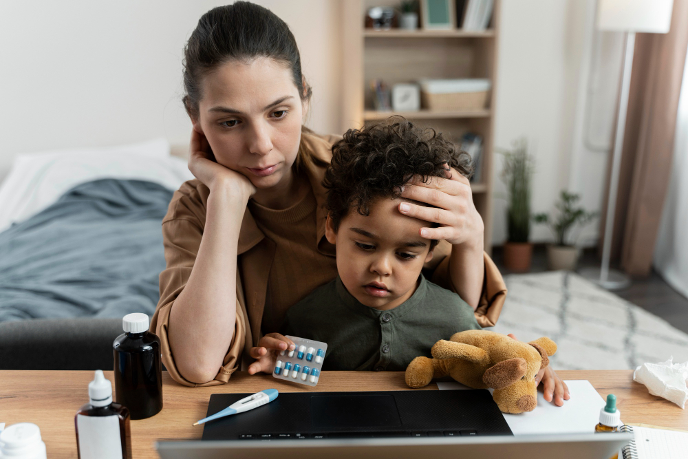 Medical teleconsultation for sick patient at home
