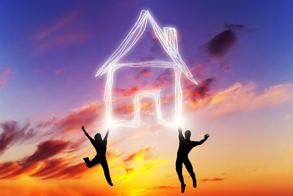 Family celebrating after putting a Texas home in a trust