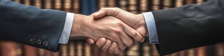 an attorney shaking hands with a client