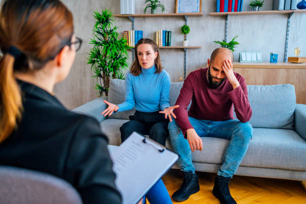 Young couple at marital counseling therapy