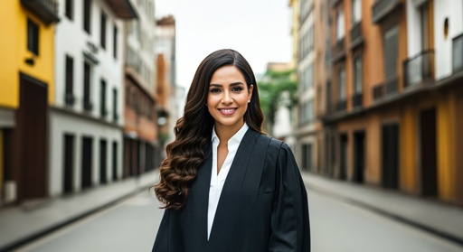 A person in a black robe stands confidently on an empty street lined with buildings, pondering who pays attorney fees in divorce cases in Texas.