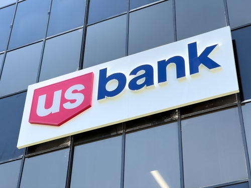 San Jose, CA - June 17, 2023: Closeup of US Bank signage on a high rise office building in downtown.