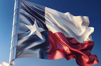 texas flag on a pole flapping in the wind representing chapter 13 bankruptcy