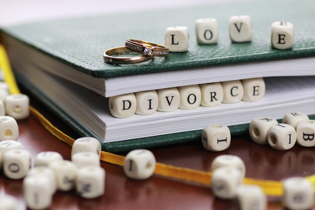 A book expressing the emotions of love and divorce.