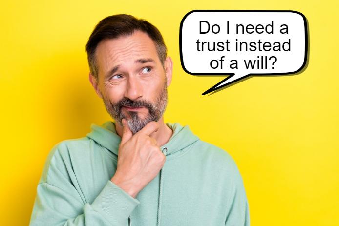 A man in a hoodie ponders a speech bubble question, set against a vibrant yellow background.